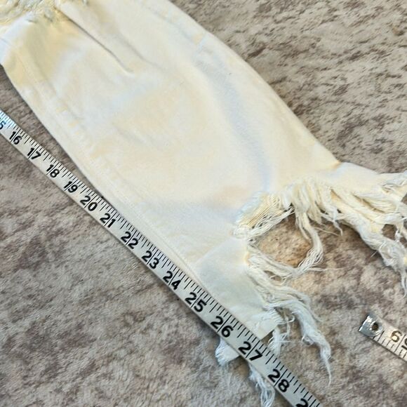 L'AGENCE White Ankle shark bite Cropped Jeans 27 - Picture 7 of 7